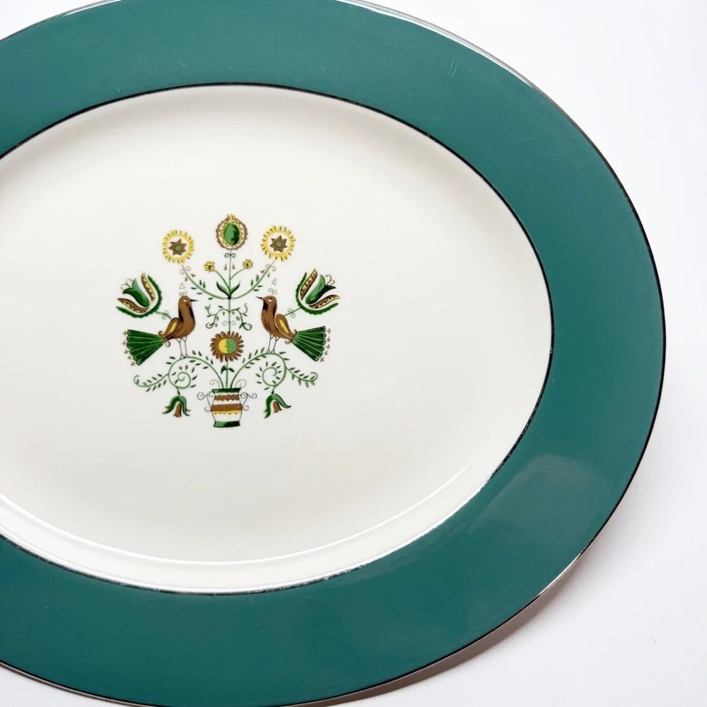 Vintage Homer Laughlin Cavalier Eggshell Persian Garden Platter 11.75” E56N5